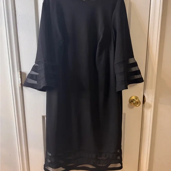 Calvin Klein Plus Size Sheer-Stripe Sheath Dress - Picture 2 of 2